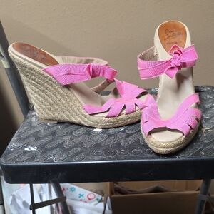 Christian Louboutin Pink Wedge Sandals